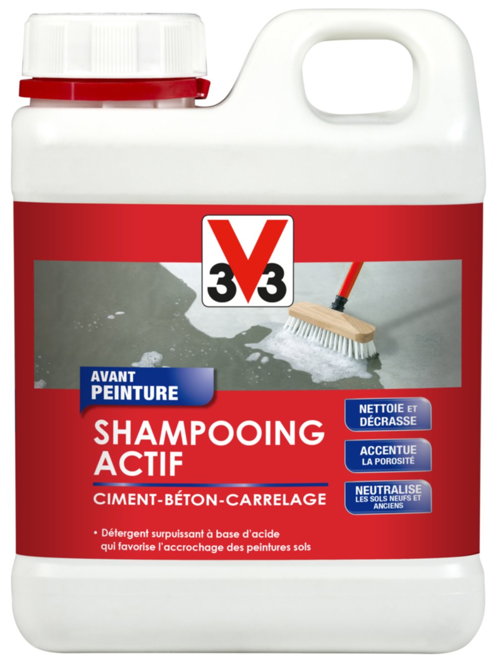 Shampooing actif sol ciment-béton 0.5L - V33