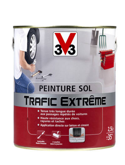 Peinture sol trafic extrême satin 2,5L rouge brique - V33