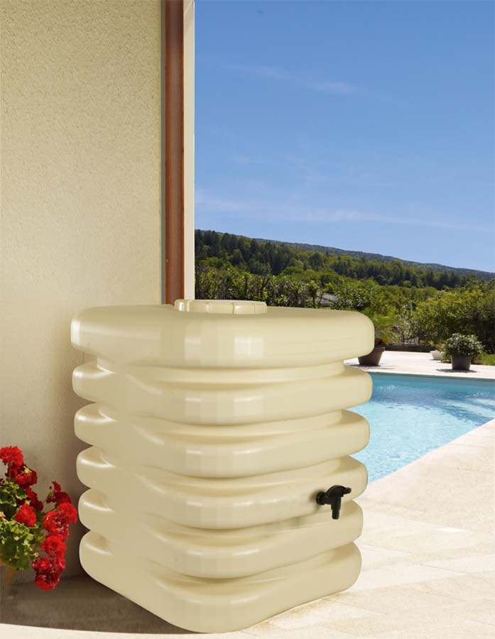 Récupérateur eau de pluie 1000L Cubique beige - BELLI