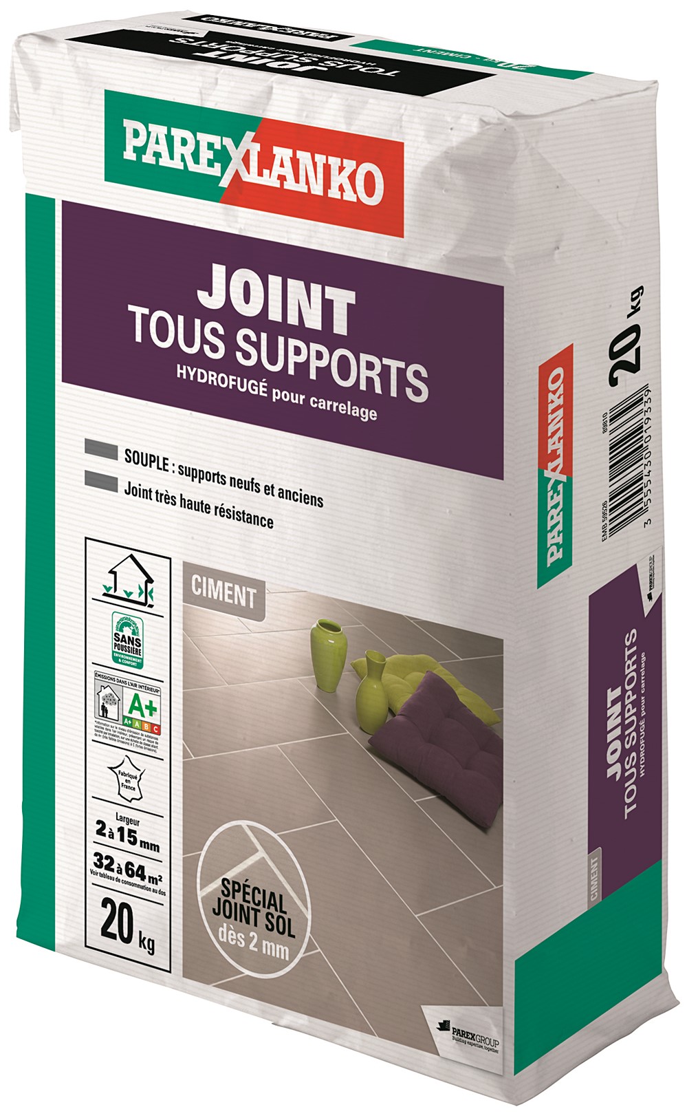 Joint carrelage tous supports ciment 20kg - PAREXLANKO