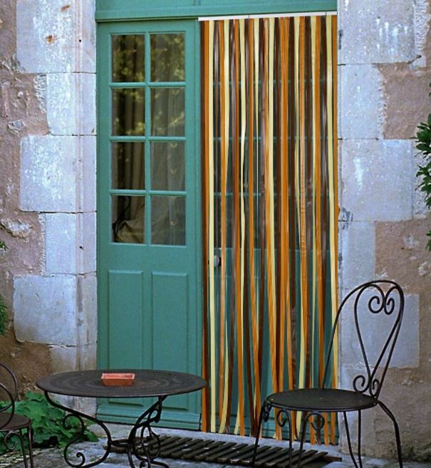 rideau de porte antille brun-beige 90 x 220 - MOREL