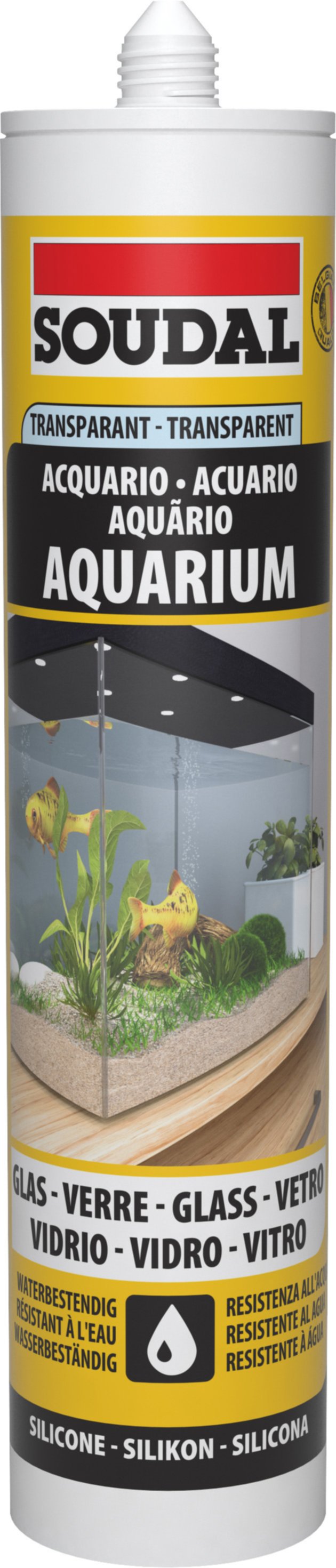 Silicone pour aquarium transparent, 300ml - SOUDAL