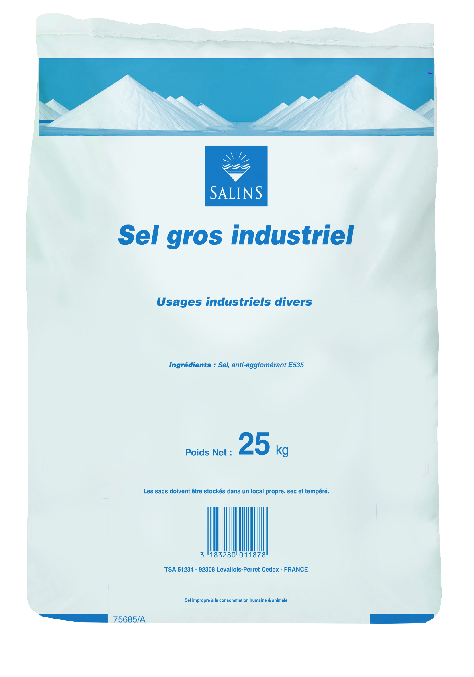 Sel de déneigement hivernal - gros sel - 25 kg - SALINS