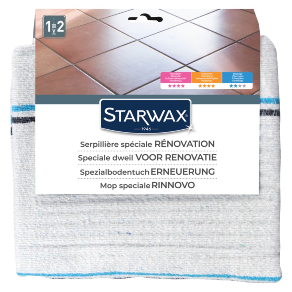serpillère gaufrée extra blanche pour tous types de sols - STARWAX