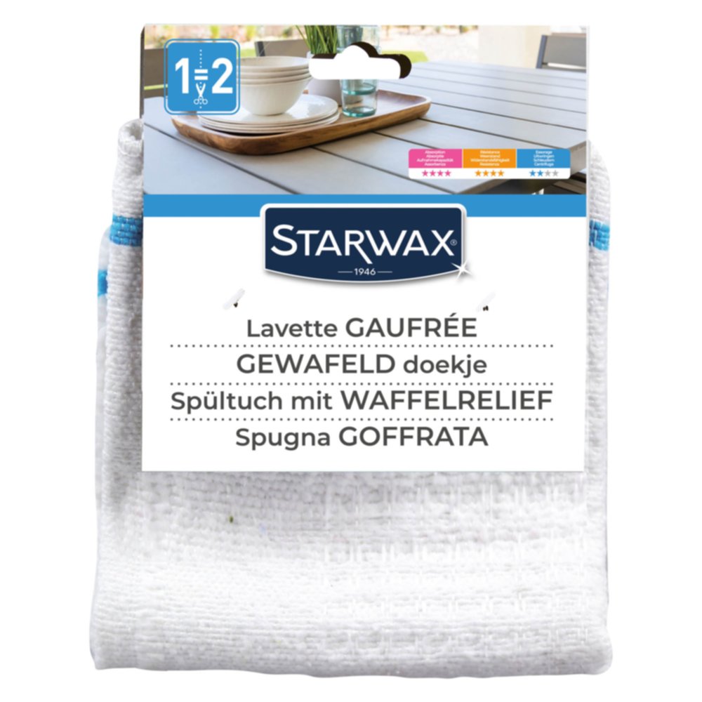 lavette gaufrée blanche découpable - STARWAX