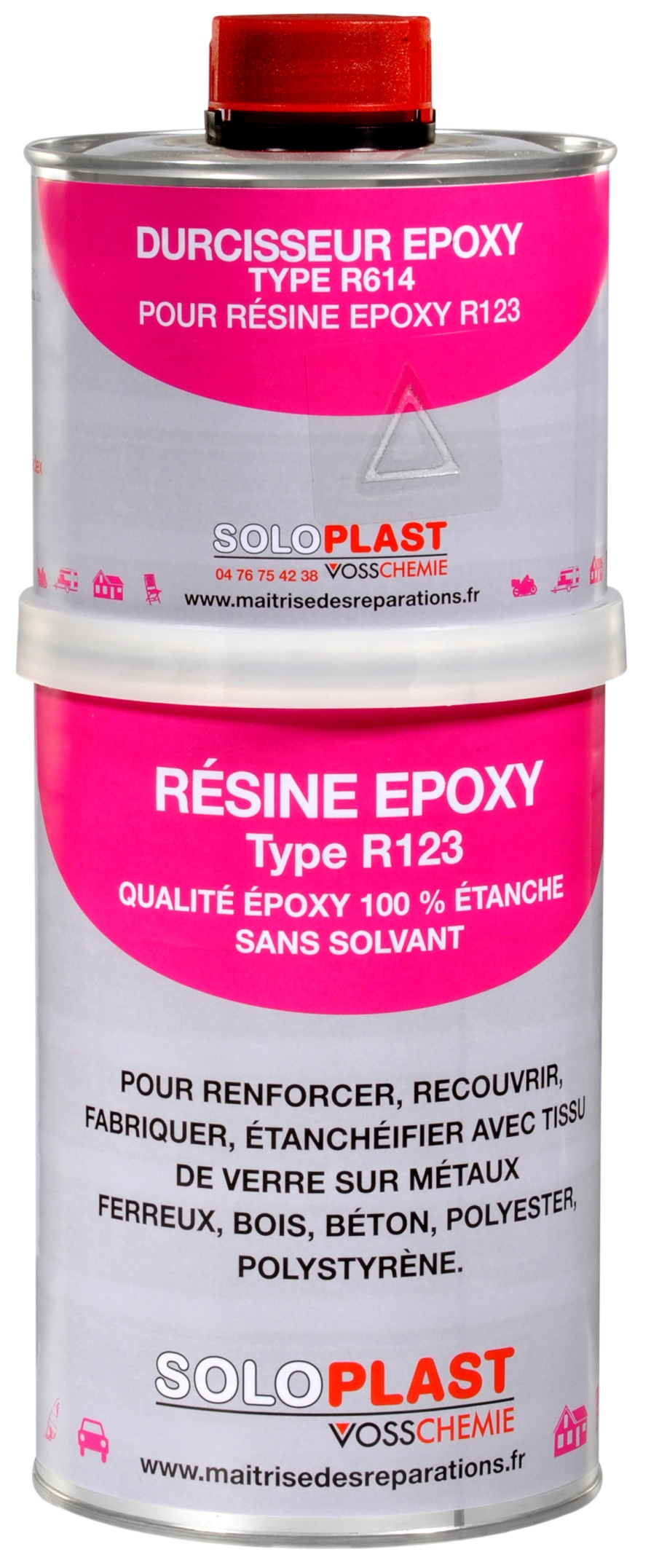Résine Epoxy Recouvrement R123 1kg - SOLOPLAST