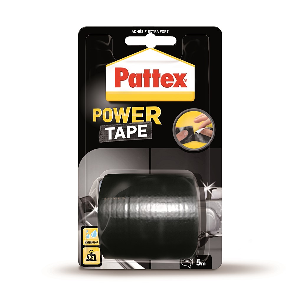 Pattex adhésifs réparation power tape noir blister 5m - PATTEX
