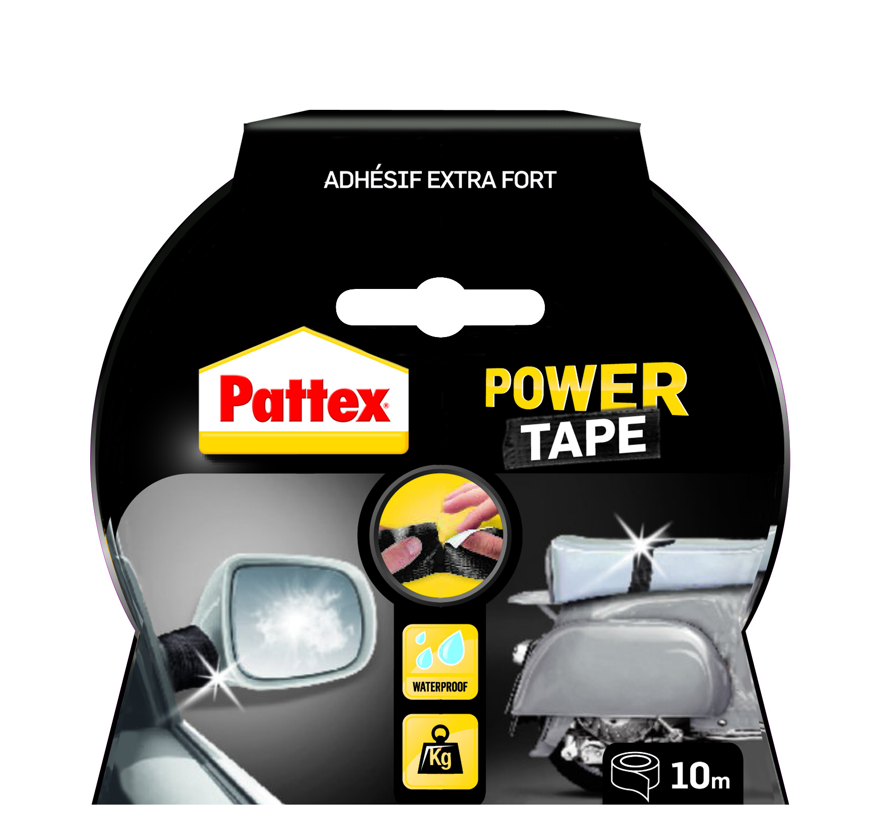 Pattex adhésifs réparation power tape noir etui 10m - PATTEX