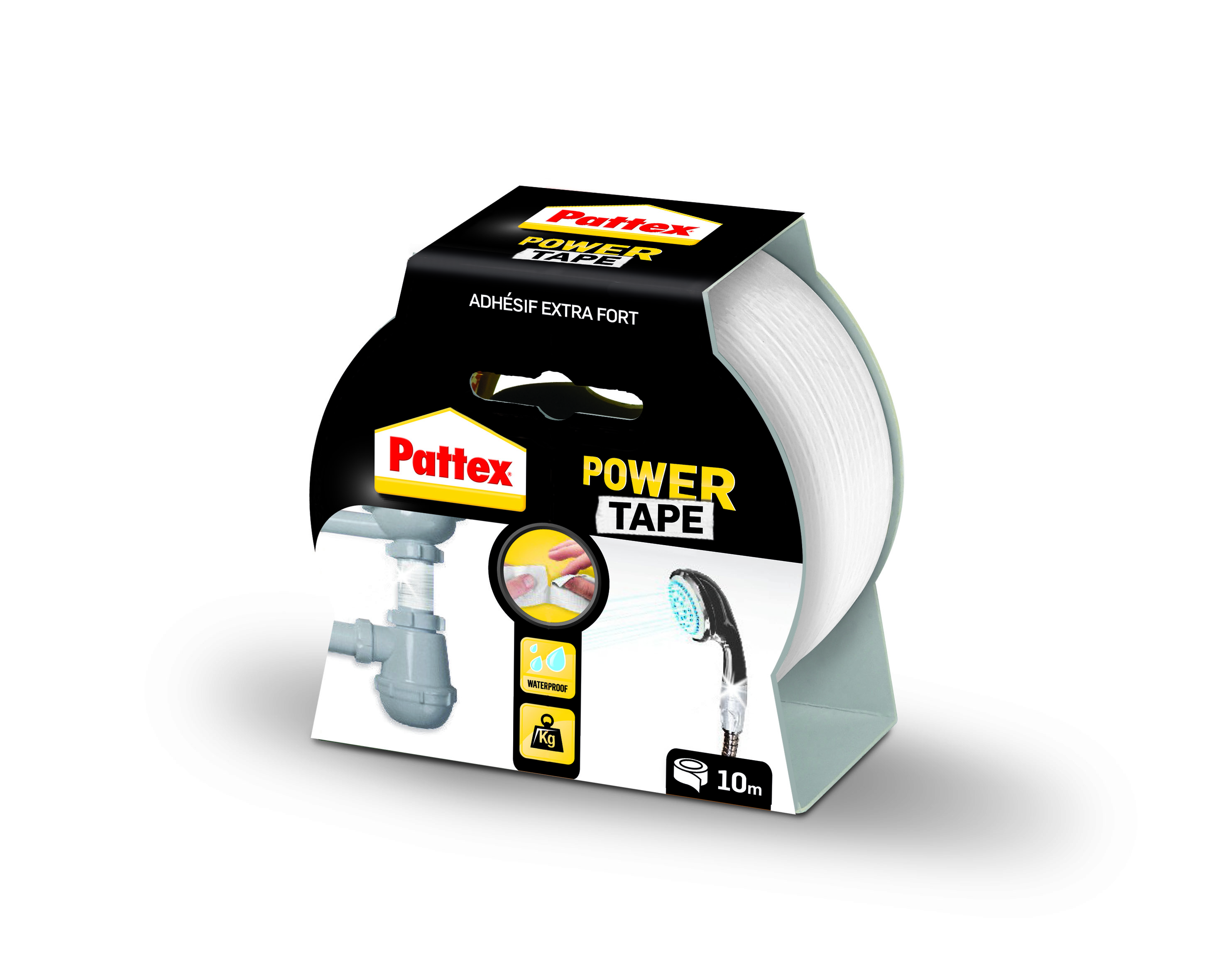 Pattex adhésifs réparation power tape blanc etui 10m - PATTEX