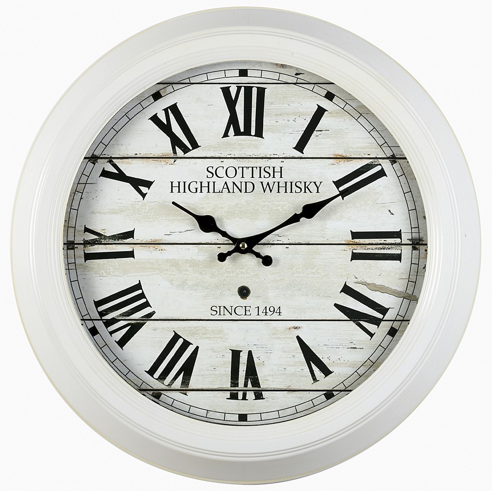 Horloge scottish blanc 47 cm