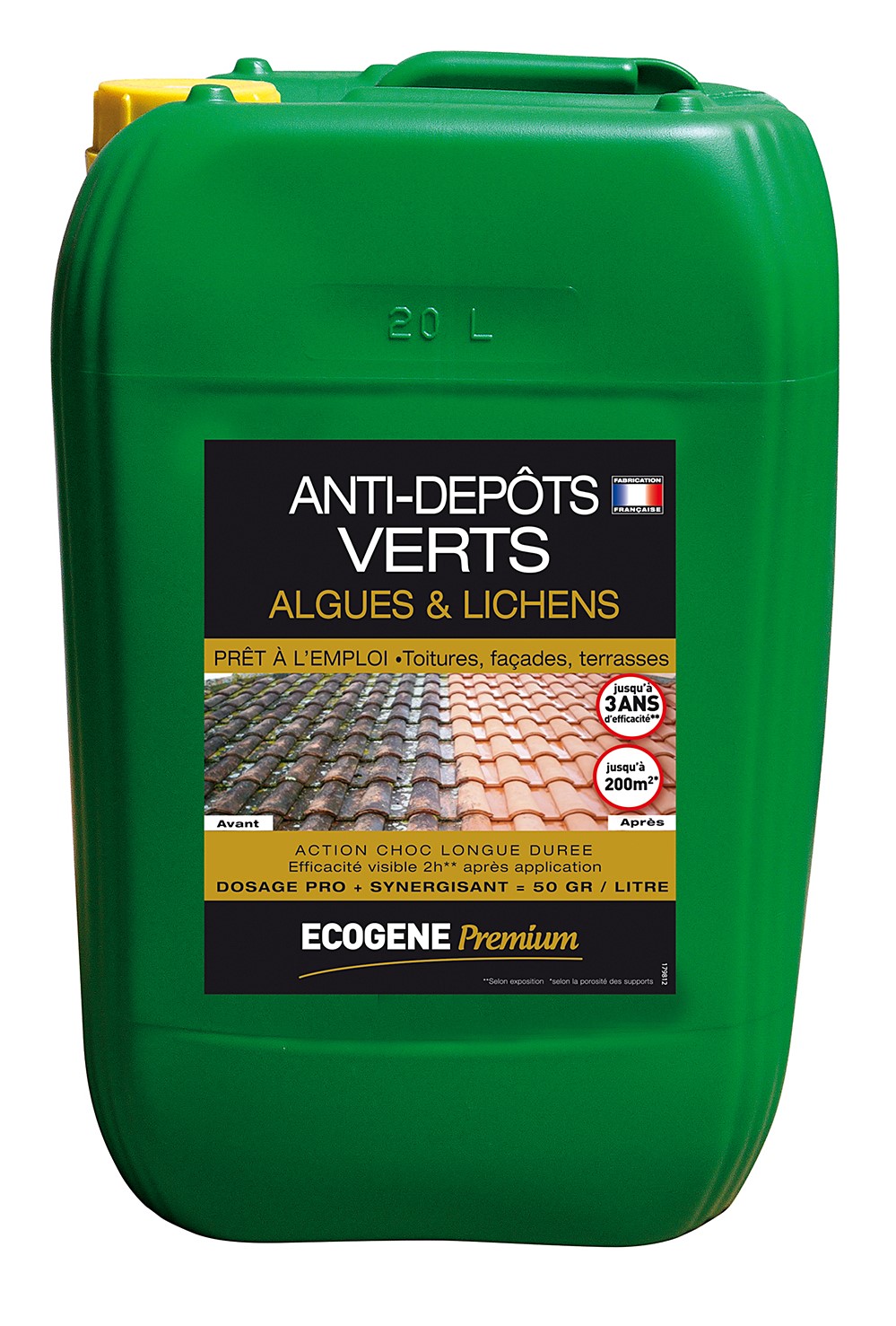anti dépôts verts algues et lichens pae premium 20L