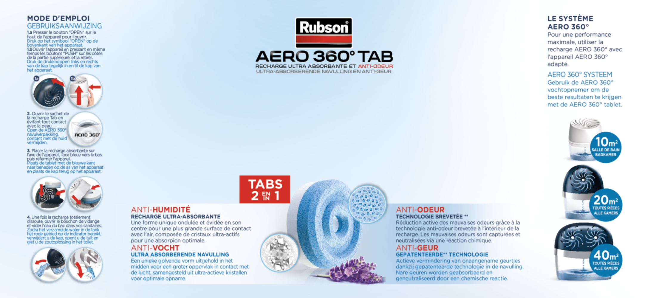 Recharge pour absorbeur d'humidité AERO 360° parfum lavande 4