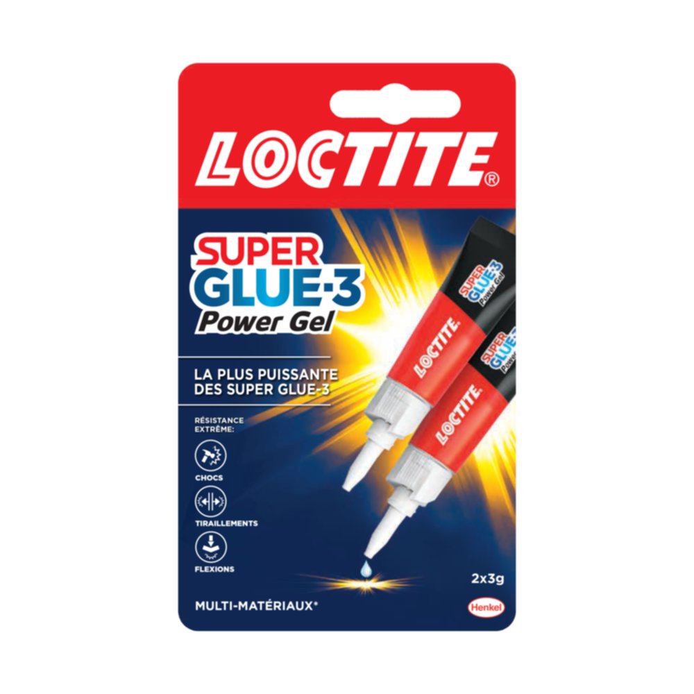 Colle Super Glue-3 Power Gel 2x3gr - LOCTITE