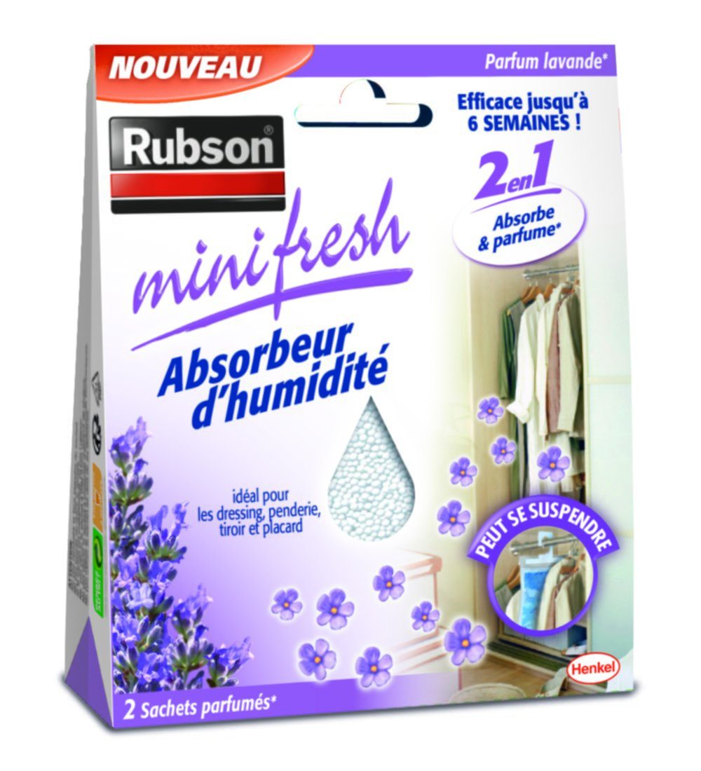 2 absorbeurs d'humidité Minifresh lavande - RUBSON