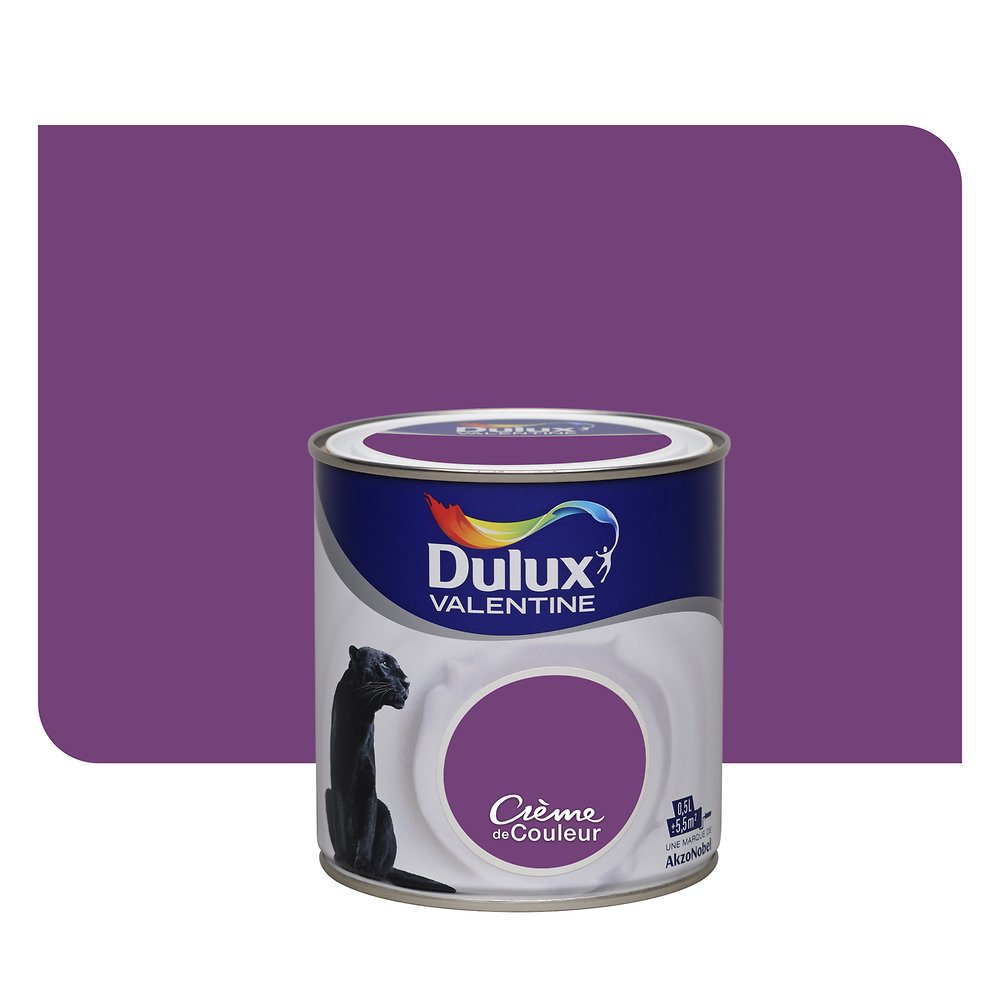 Peinture intérieure Crème de couleur satin Prune 0,5L - DULUX VALENTINE