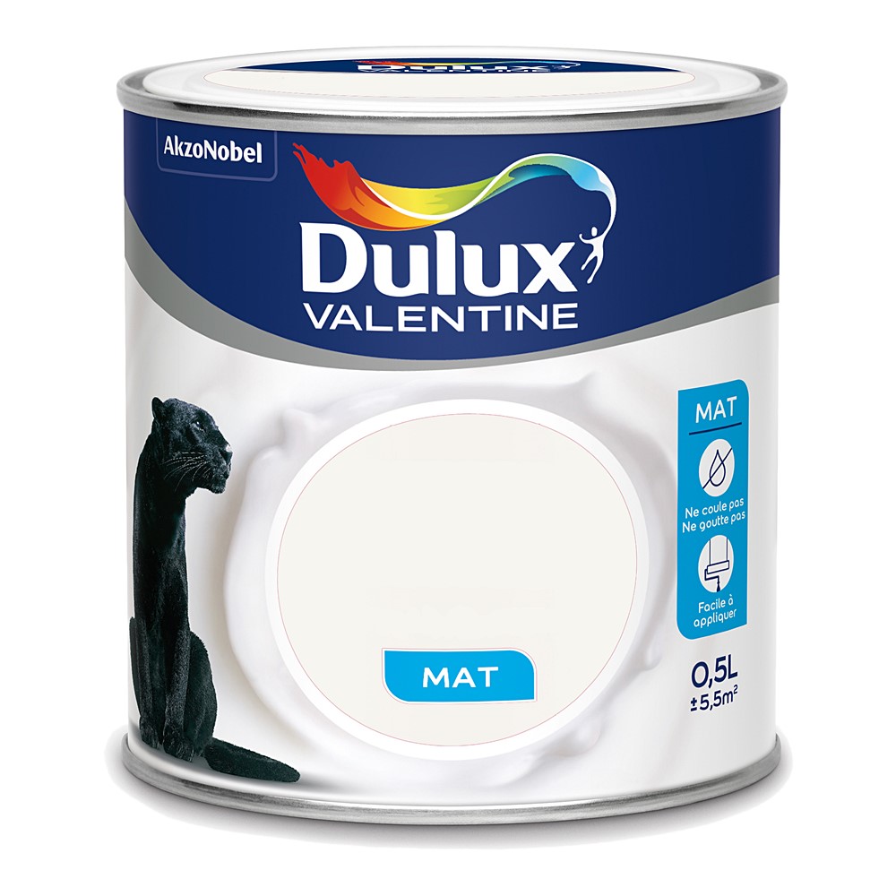 Peinture intérieure Crème de couleur mat Page Blanche 0,5L - DULUX VALENTINE