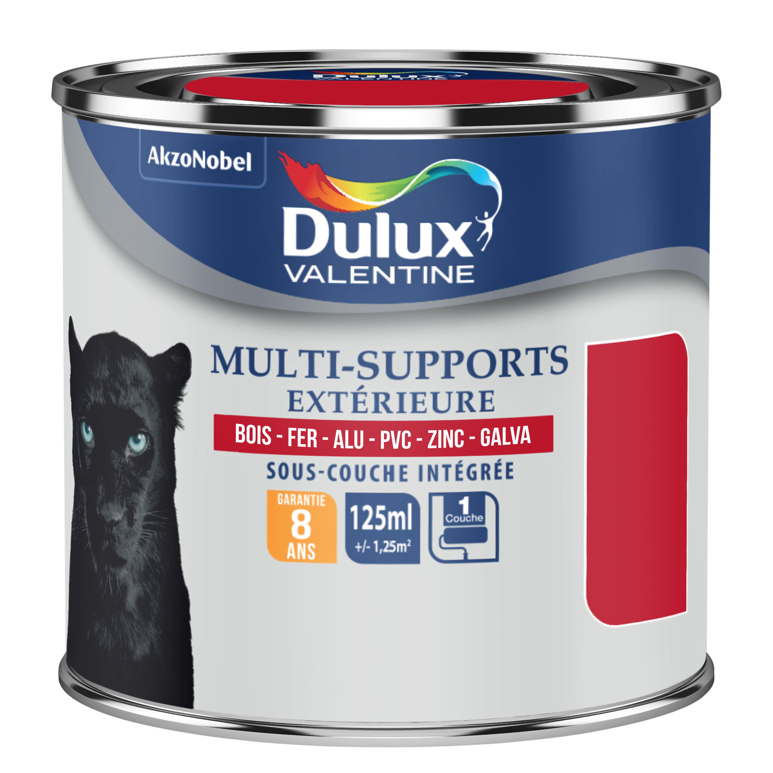 Peinture Multi-Supports Extérieur Dulux Valentine Satin Rouge Coquelicot 0,125 L