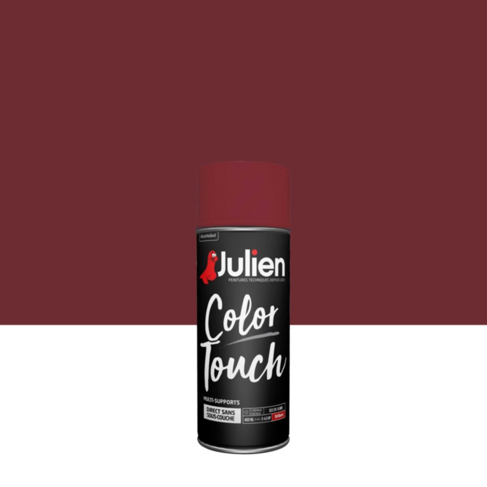 Peinture aérosol Multi-supports Color Touch Rouge  Basque Brillant 400ml - JULIEN