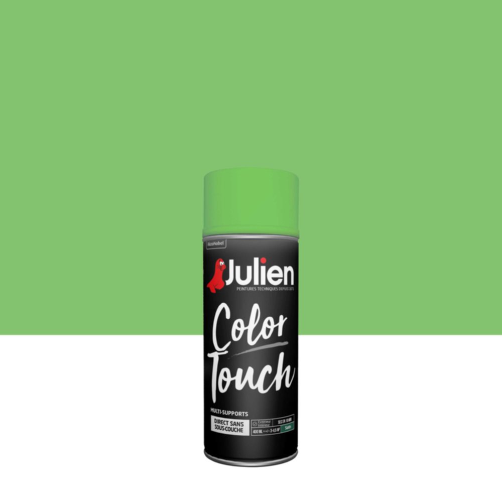 Peinture aérosol Multi-supports Color Touch Vert Pale Satin 400ml - JULIEN