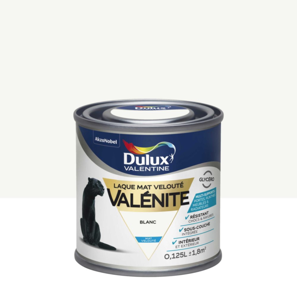 Peinture Laque Valénite Mat Blanc 0,125L
