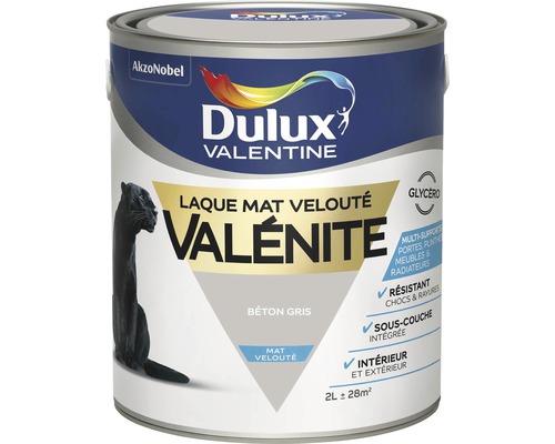 Peinture Valénite velouté mat 2L béton gris DULUX VALENTINE
