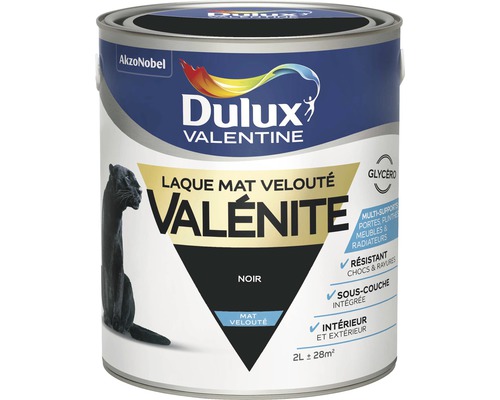 Peinture Valénite velouté mat 2L noir DULUX VALENTINE