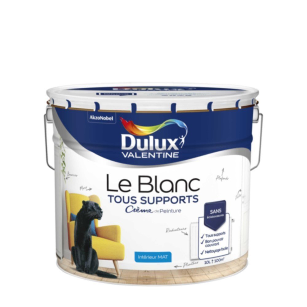 Peinture intérieure Crème de Peinture Blanc Mat 10 L - DULUX VALENTINE