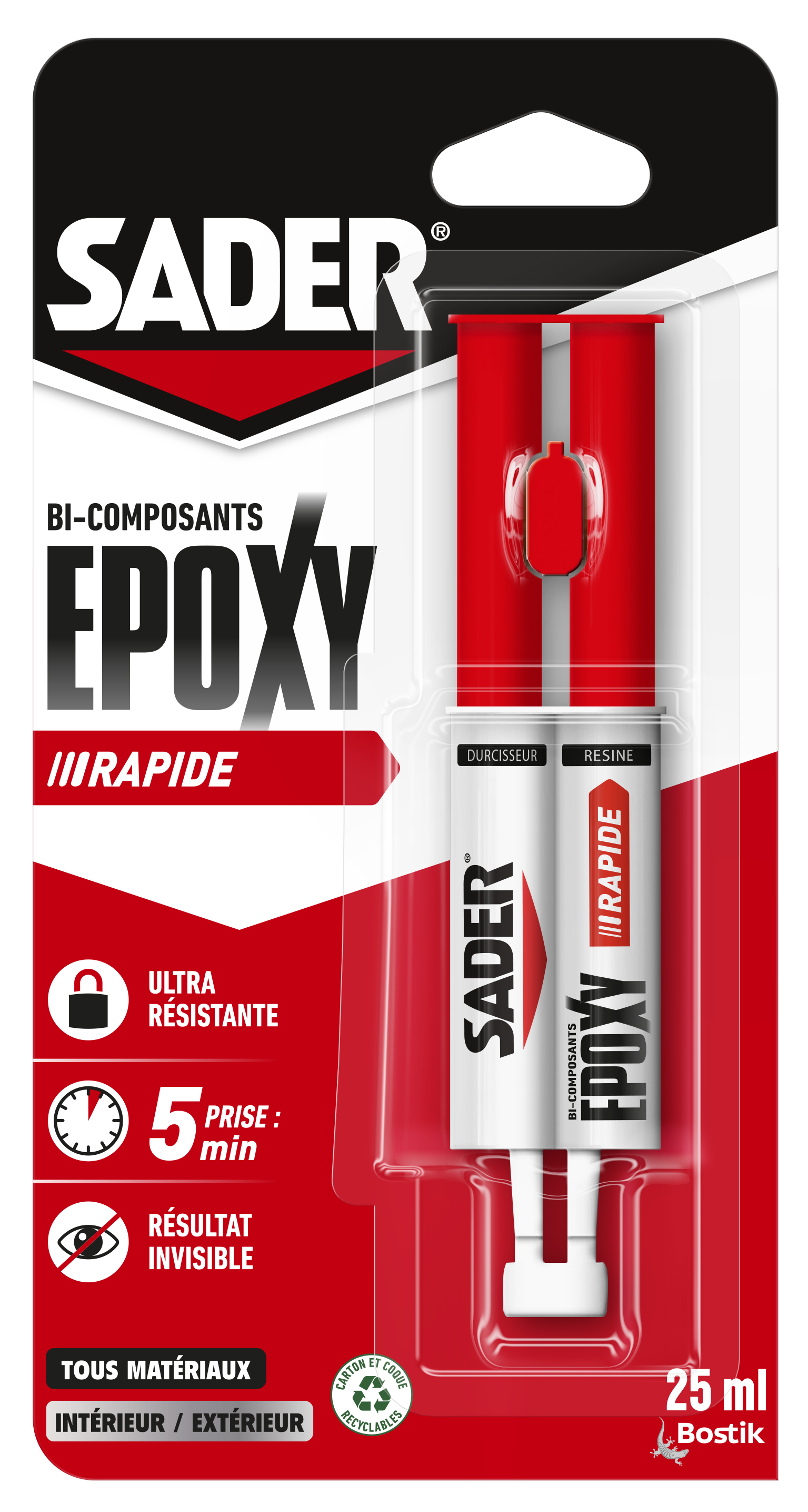 Colle Bi-composant Epoxy Rapide seringue 25ml - SADER