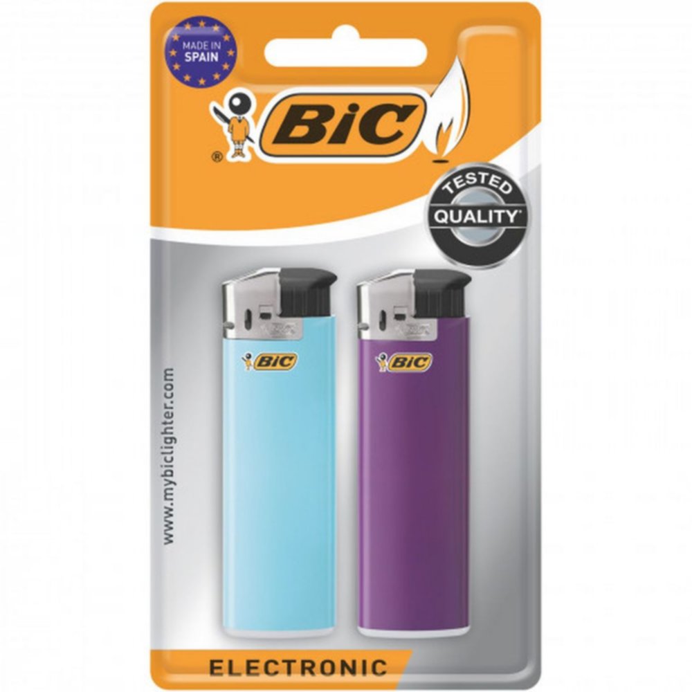 2 Briquets Electroniques bleu et violet - BIC