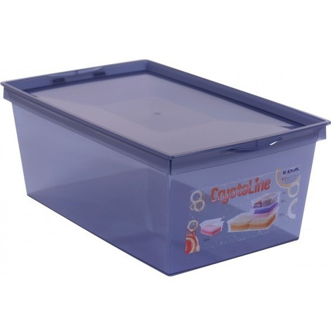 Boîte de rangement plastique Crystaline 34,3 x 21 x 13,2 bleu 6L EDA