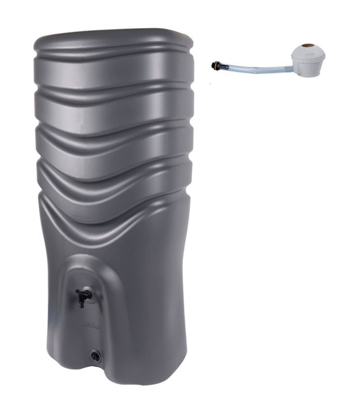 Récupérateur eau de pluie + collecteur 350L Anthracite - EDA