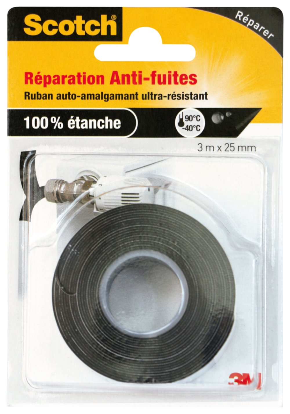 Anti-fuites auto-amalgamant noir 3mx25mm - SCOTCH™