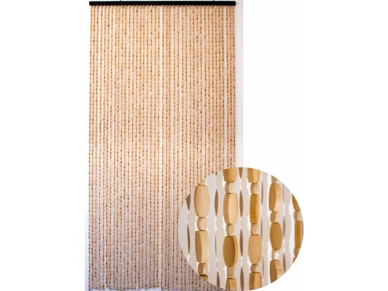 Rideau de porte en bambou et perles de bois 90x200cm MOREL