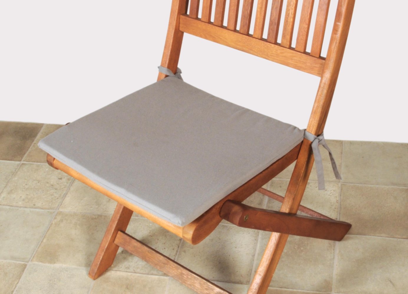 Galette de chaise fine 40x40 cm gris