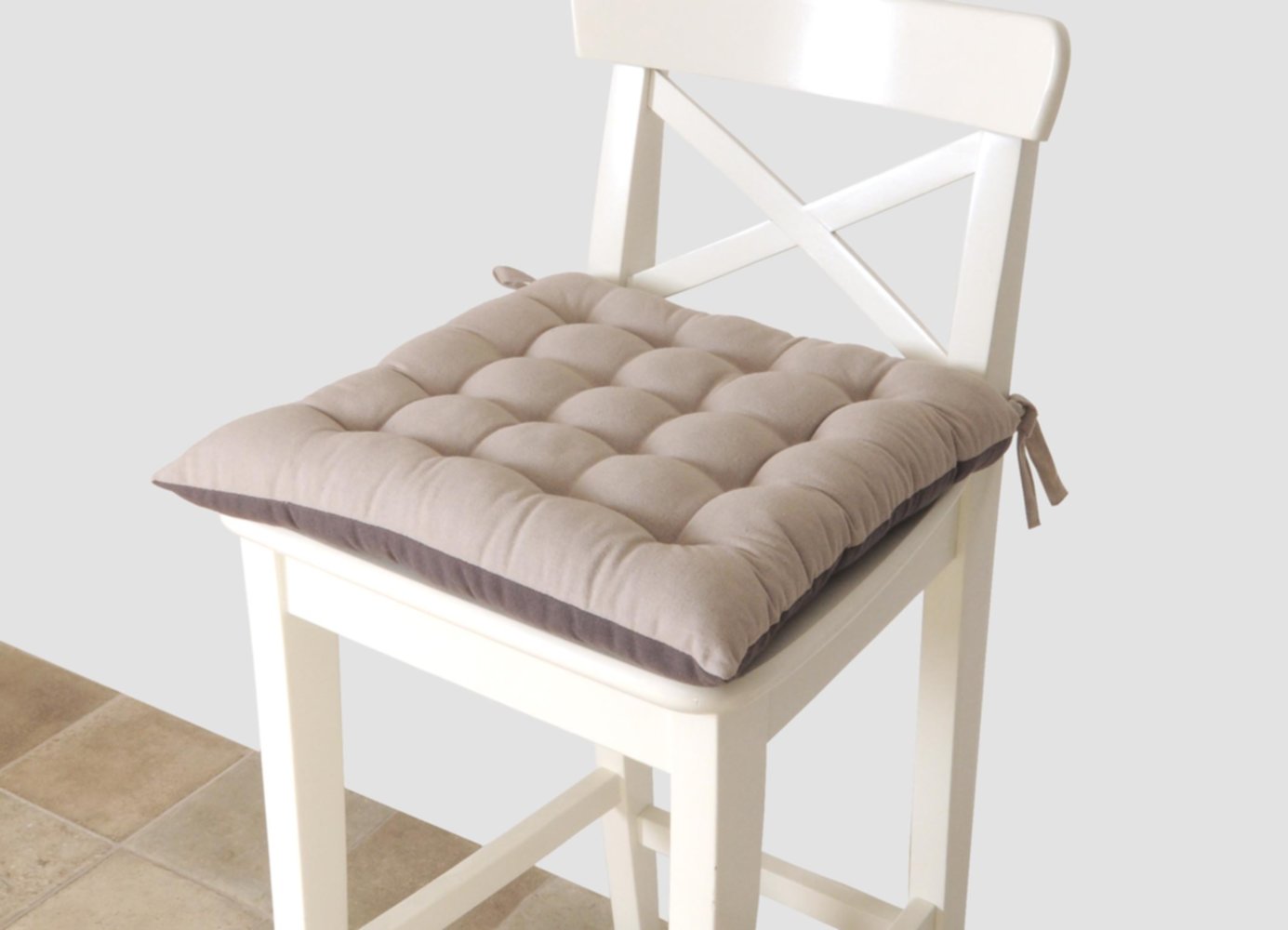 Coussin de chaise carré bicolore 40x40 cms atmosphère/anthracite