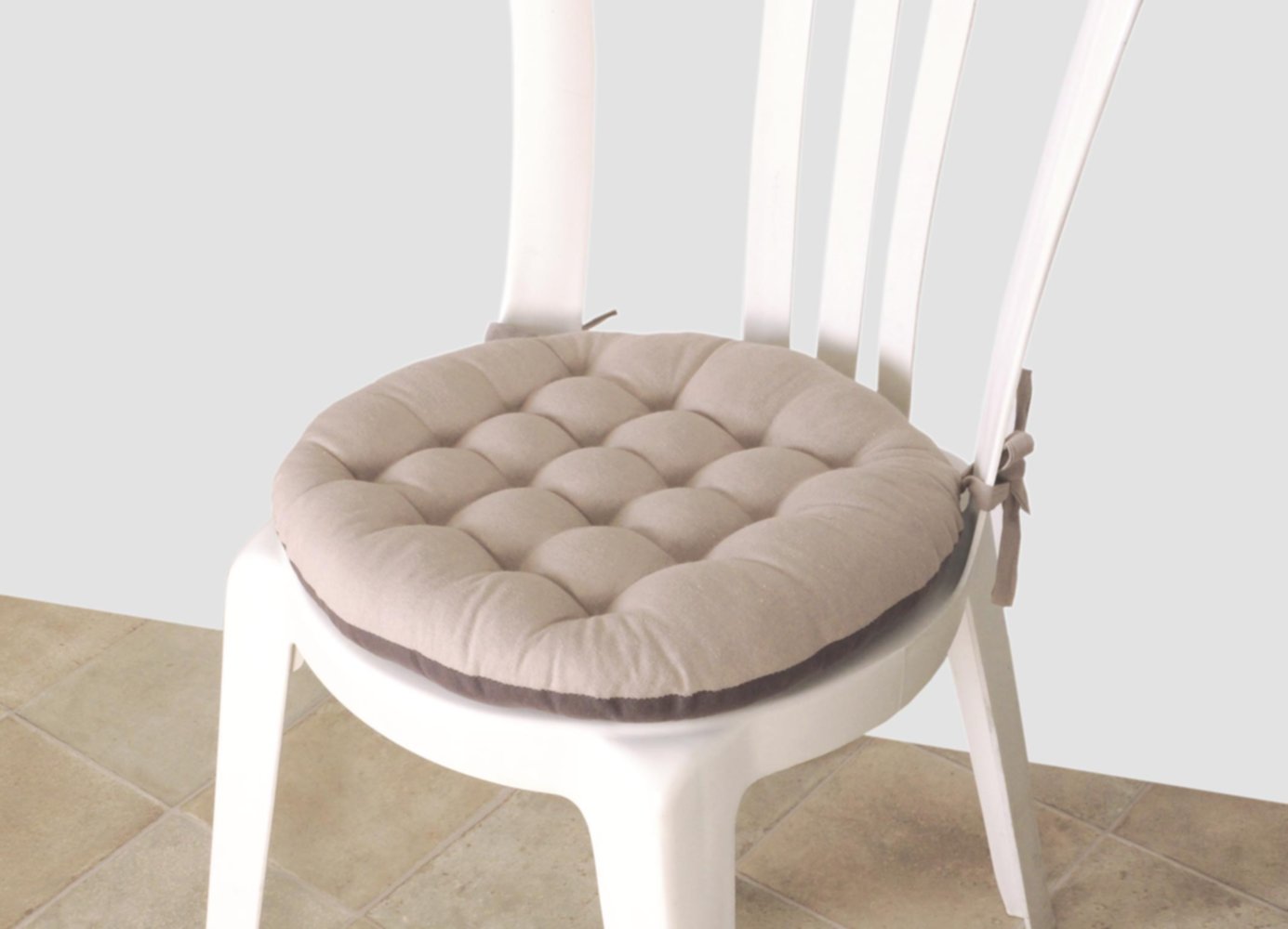Coussin de chaise ronde bicolore 40x40 cms atmosphère/anthracite