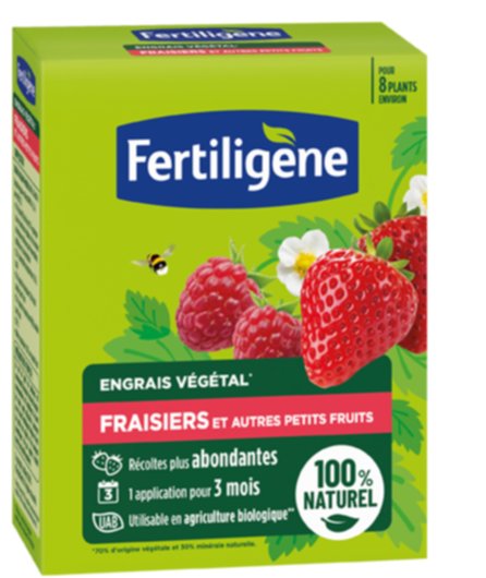 Engrais Végétal pour Fraisiers et Autres Petits Fruits UAB 650g - FERTILIGENE