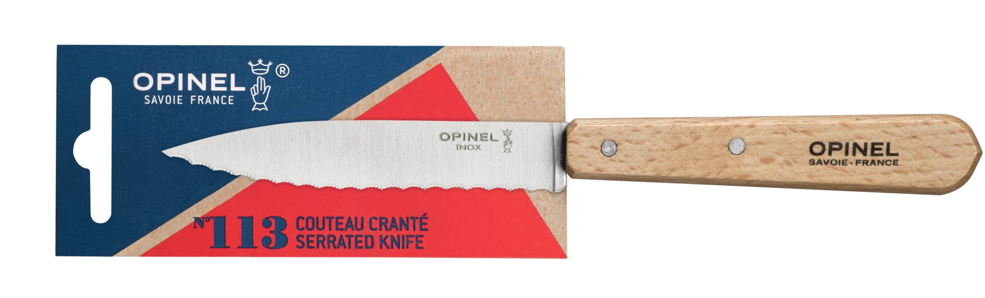 Couteau Cranté n°113 hêtre vernis naturel