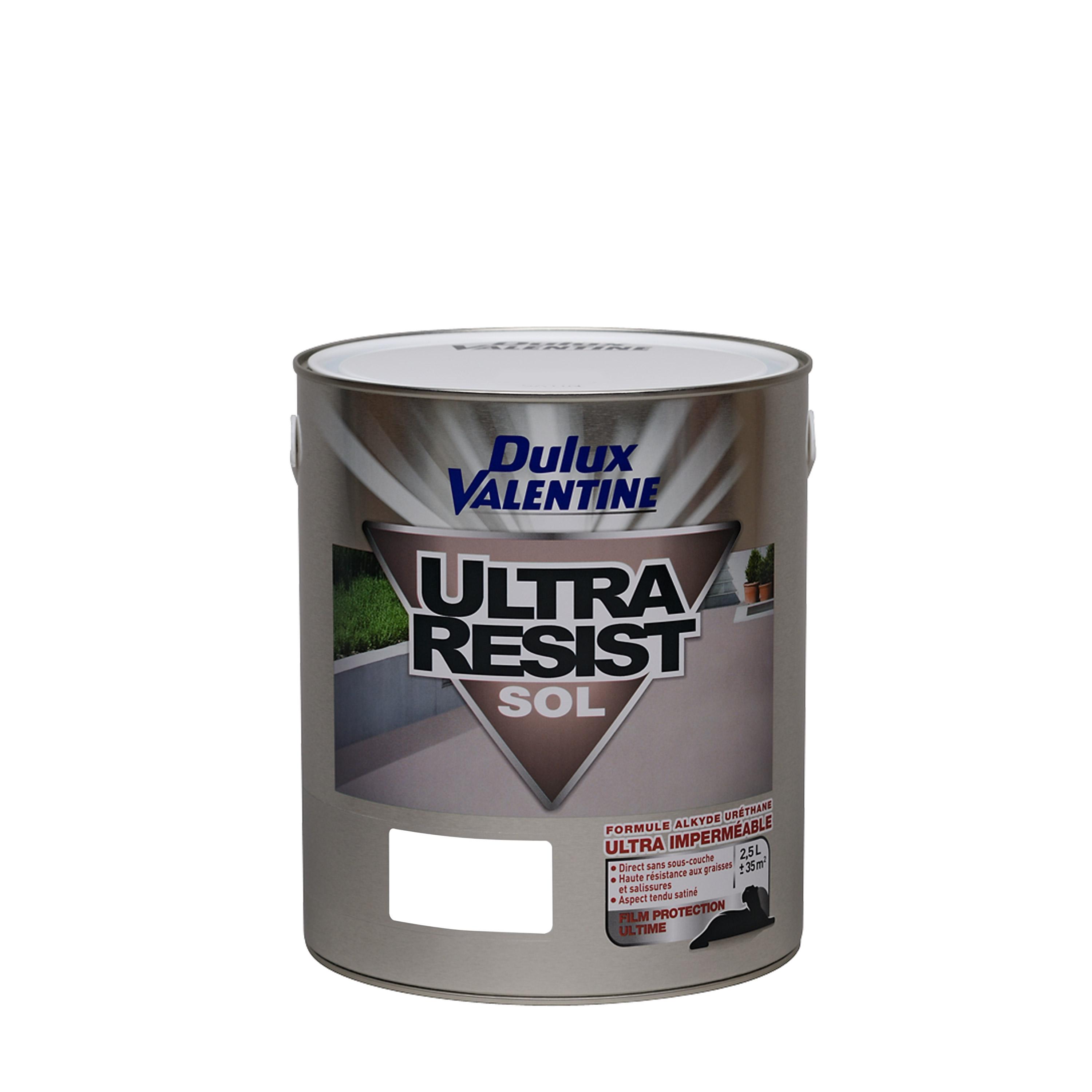 Peinture Sols Imperméable Ultra Resist Dulux Valentine Satin Blanc 2,5 L