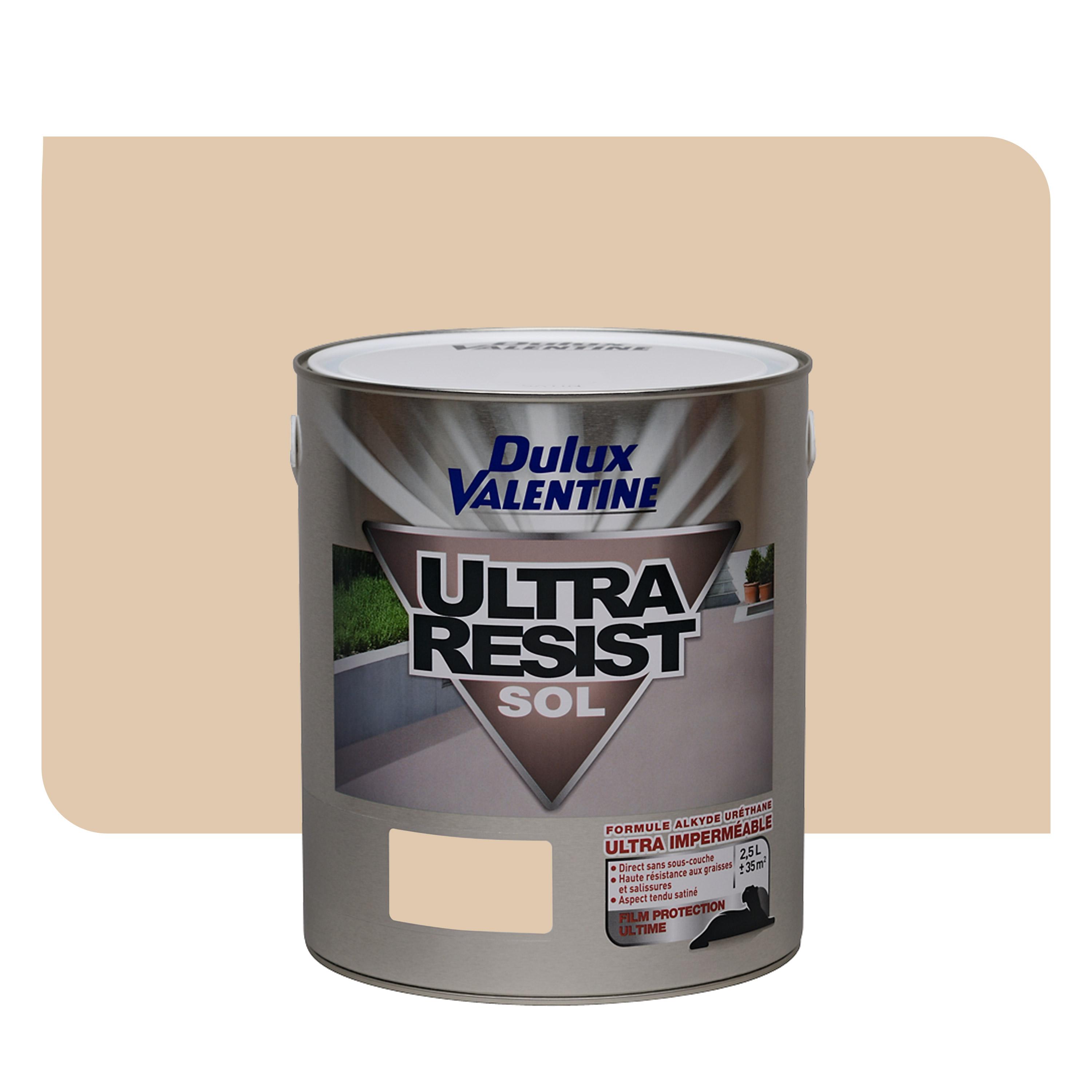 Peinture Sols Imperméable Ultra Resist Dulux Valentine Satin Sable 2,5 L