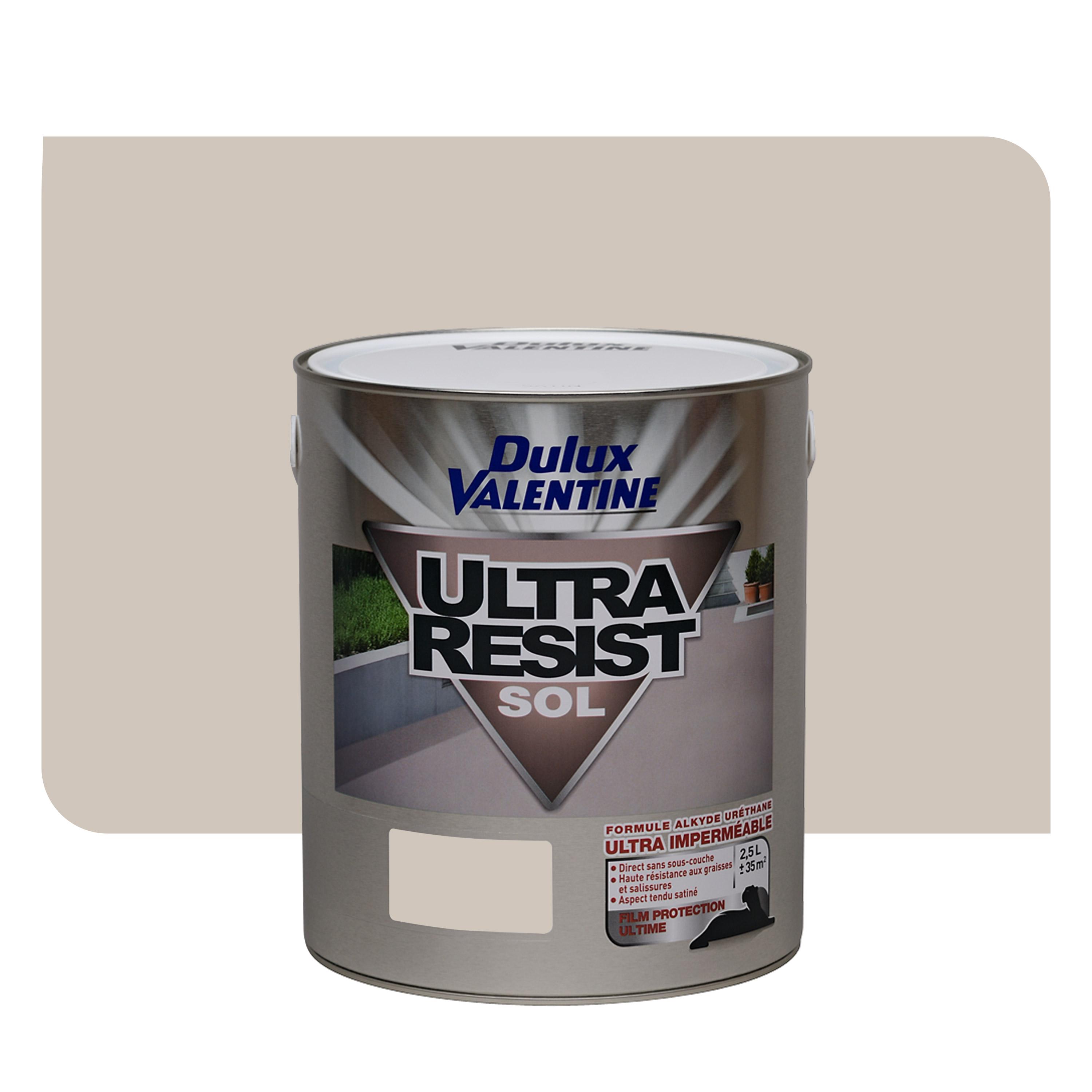 Peinture Sols Imperméable Ultra Resist Dulux Valentine Satin Gravier 2,5 L