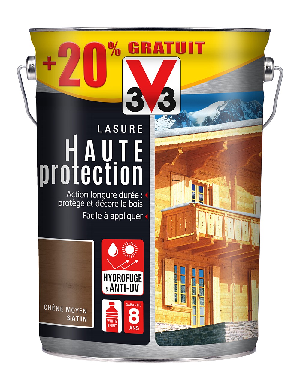 Lasure Haute Protection Chêne Moyen 5 L + 20% - V33