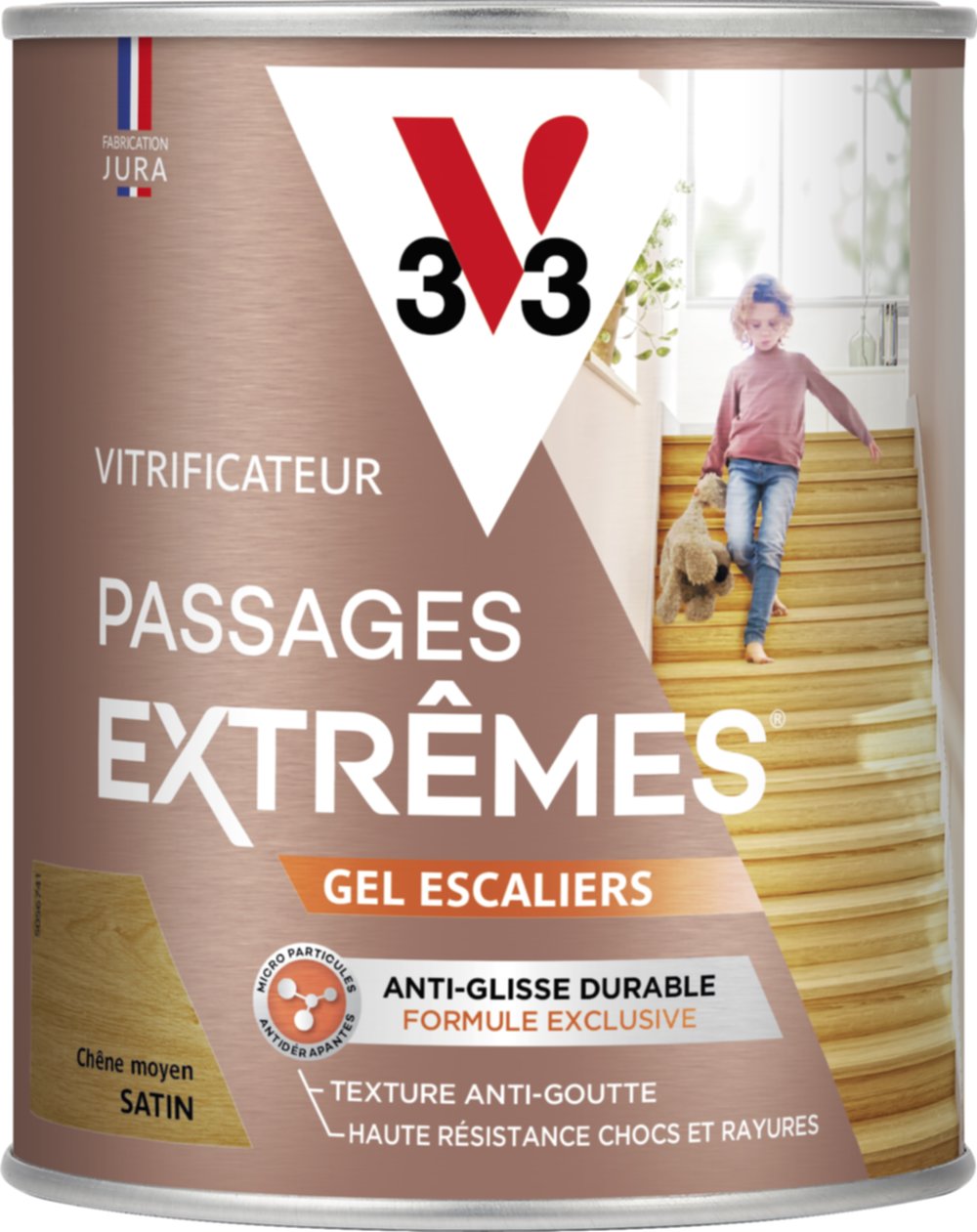 Vitrificateur gel escalier chêne moyen satin 0,75 L - V33