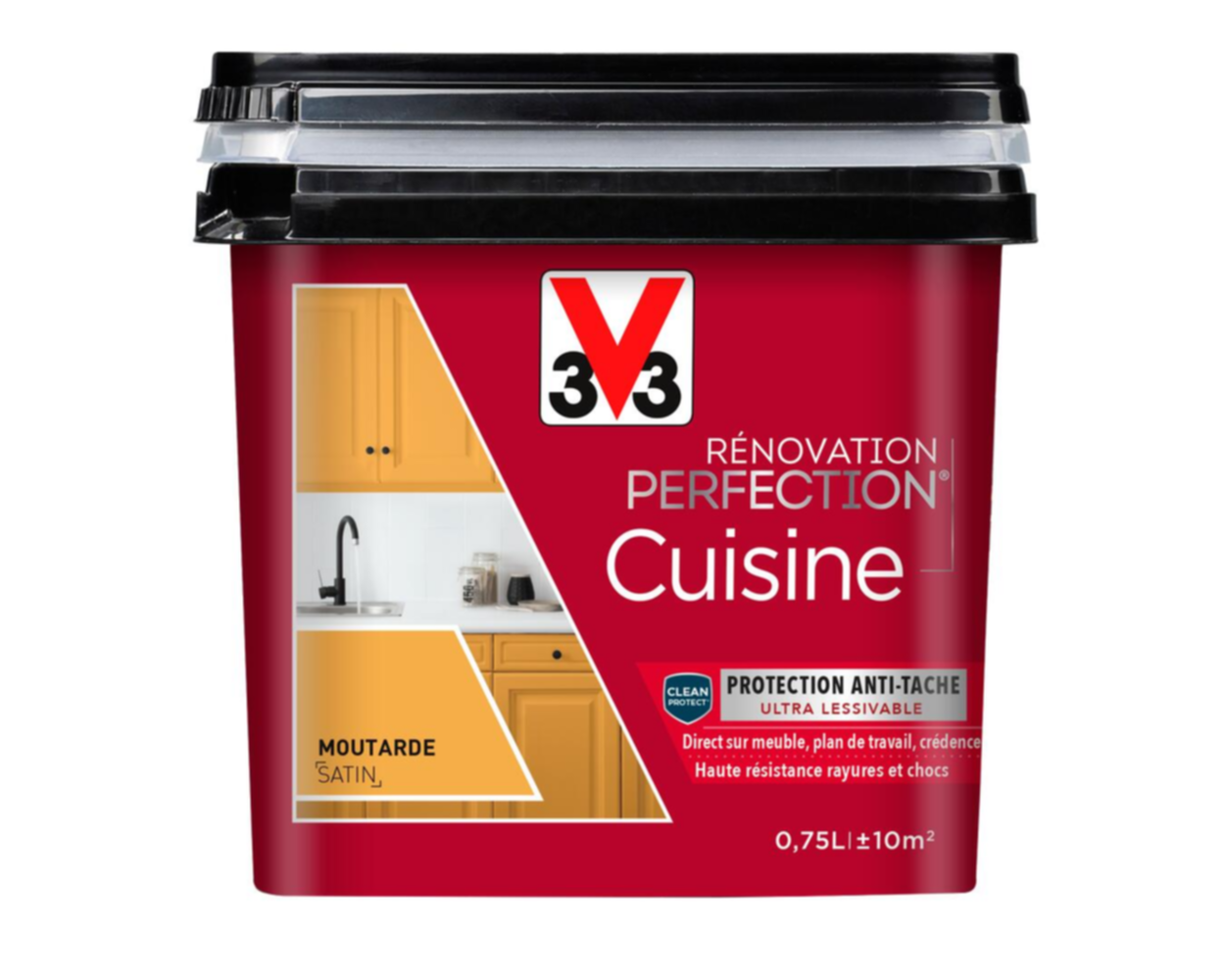 Peinture rénovation cuisine Perfection moutarde satin 0,75l - V33