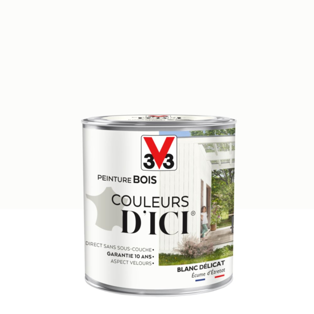 PEINTURE V33  BOIS COULEURS D’ICI ®  BLANC DELICAT 0,5 L