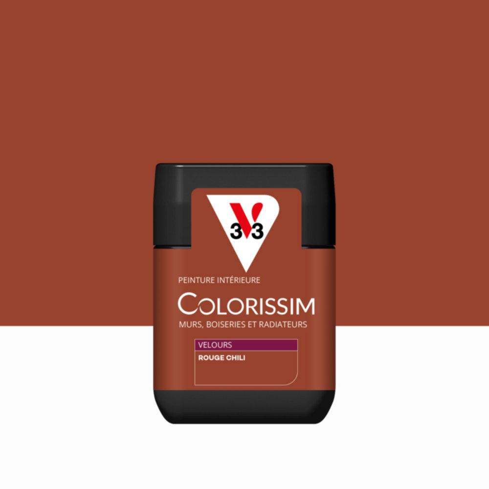 Peinture Intérieure Rouge Chili Velours 75ml Colorissim® - V33