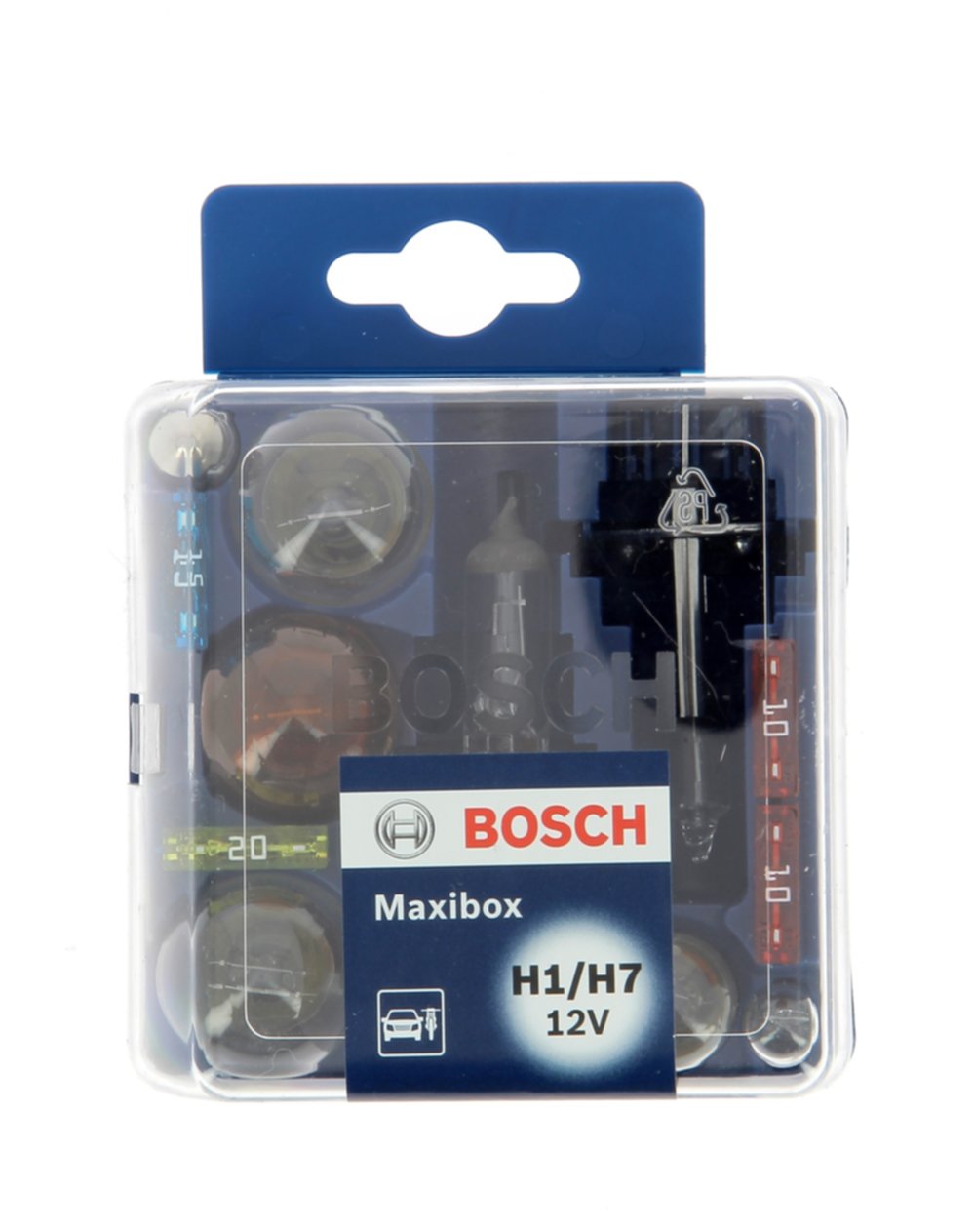 Coffret 8 lampes + 4 fusibles Maxibox H1/H7 12V H1/H7 - BOSCH