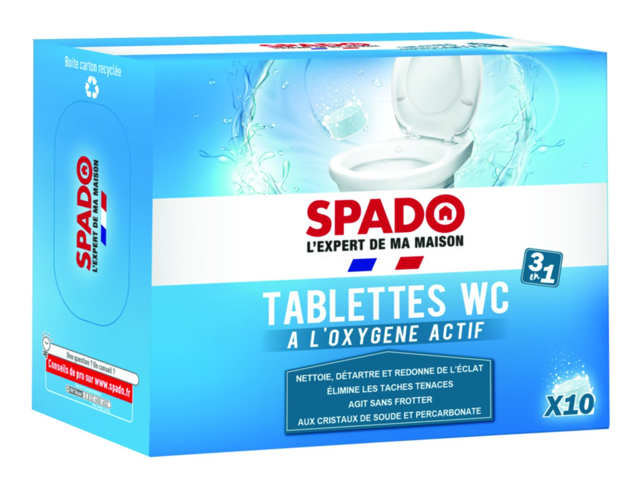 10 tablettes WC 3en1 25 g - SPADO