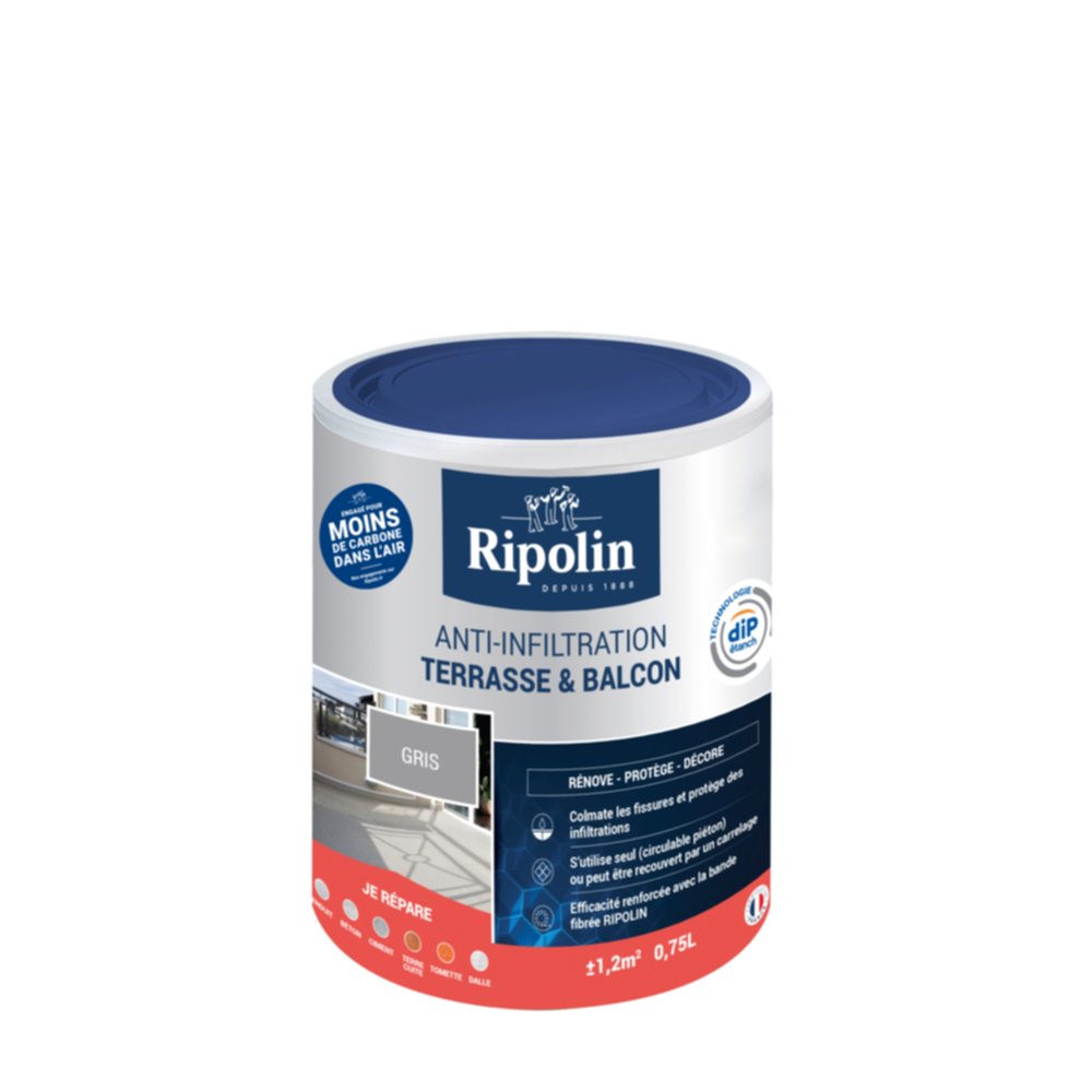 Anti-infiltrations terrasses & balcons gris 0,75 L - RIPOLIN