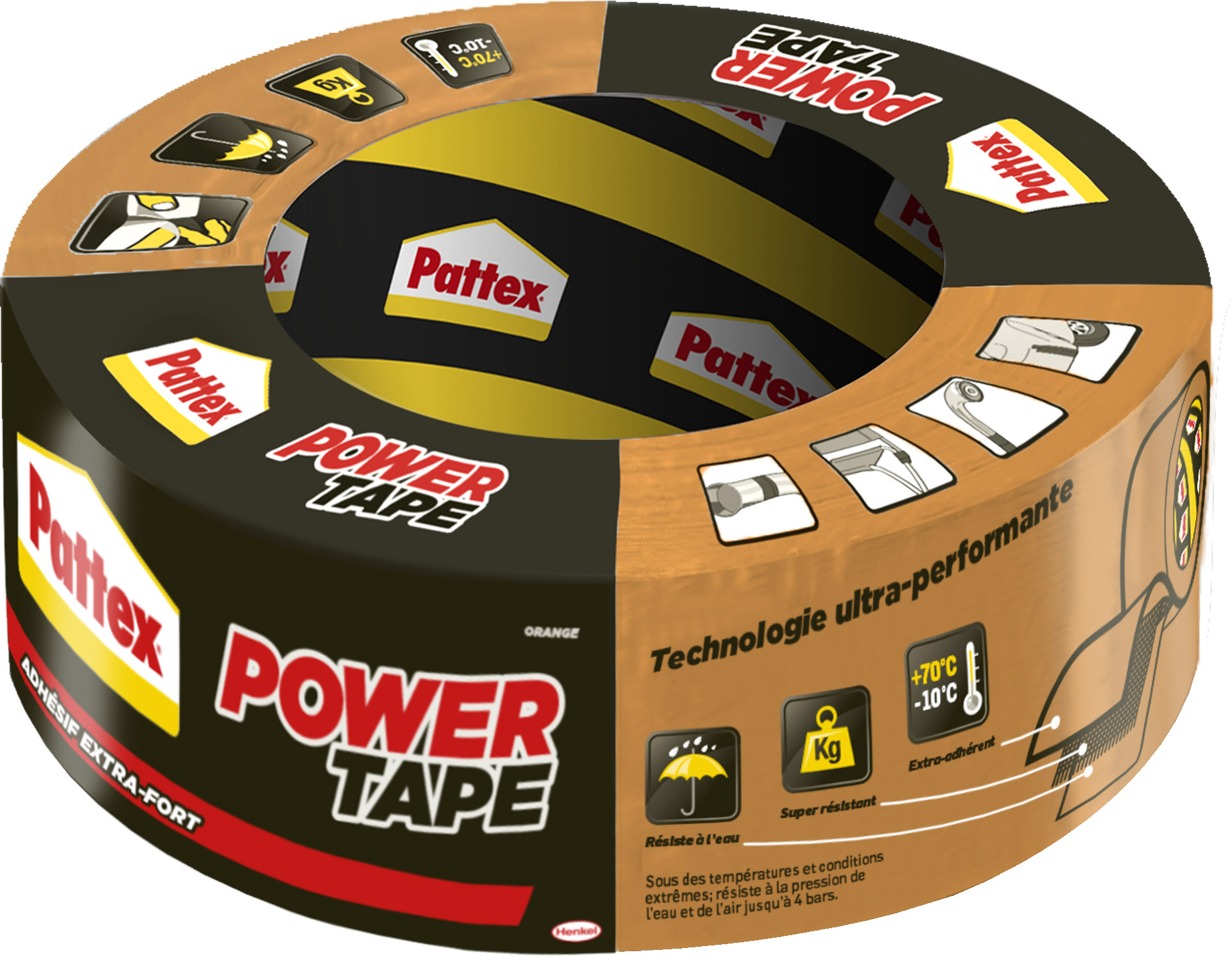 Adhésif Réparation Power Tape Orange 30m - PATTEX